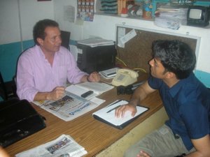 Roberto and I discussing strategy